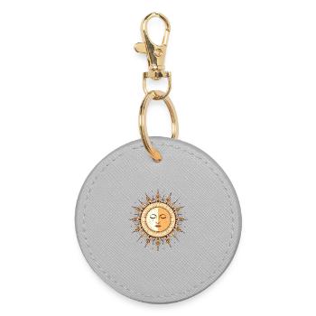 Boho Sonne - Runder Schlüsselanhänger - Grau - Vorne