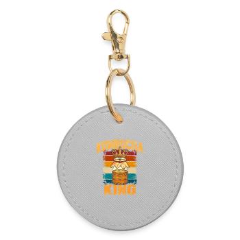 Kombucha King Retro - Round Keyring - grey - Front