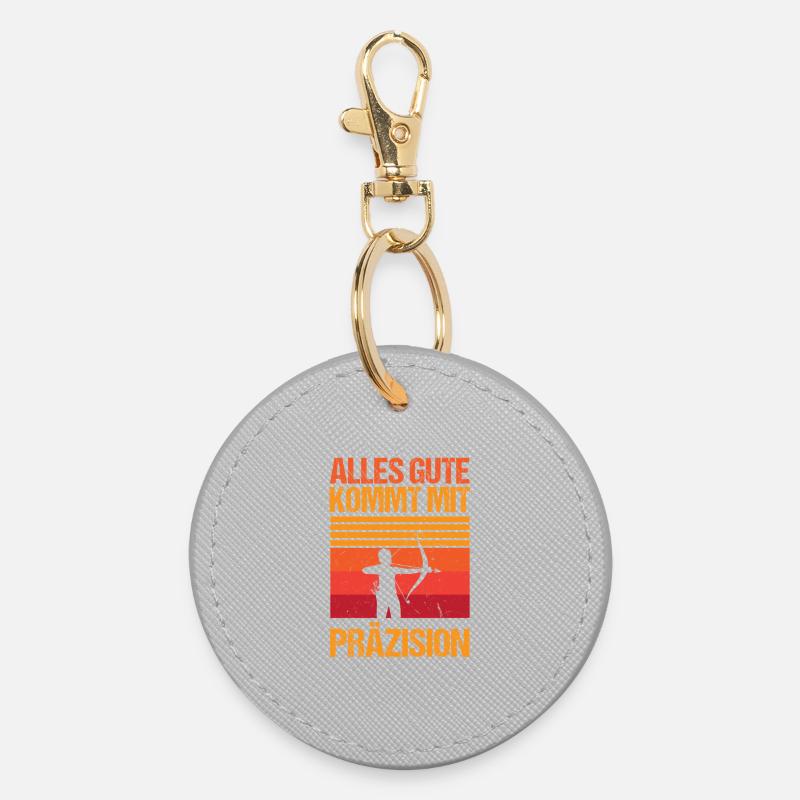 Archery Archery Archery - Round Keyring - grey