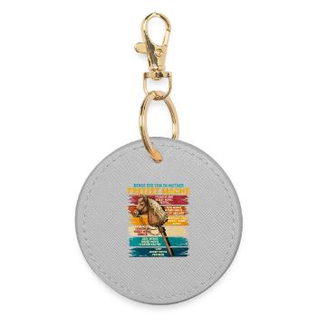 Leisure Hobby Horse Banner - Round Keyring - grey - Front