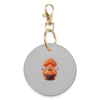 Wutbowl Burning Rice Dish - Round Keyring - grey - Front