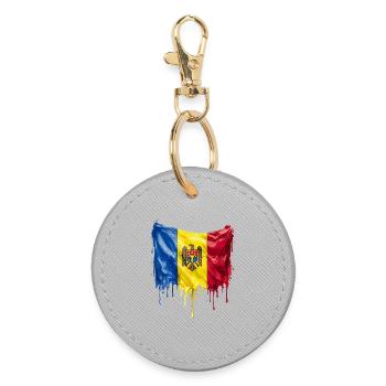 Moldova Colorful Paint - Runder Schlüsselanhänger - Grau - Vorne