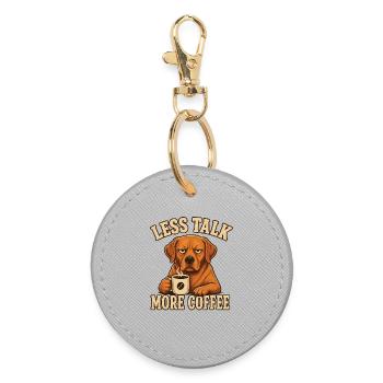 Foxred Labrador Coffee Saying Shirt - Round Keyring - grey - Front