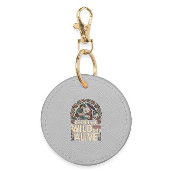 Wildlife Vet Keeping It Wild And Exotic Animal - Round Keyring - grey - Front