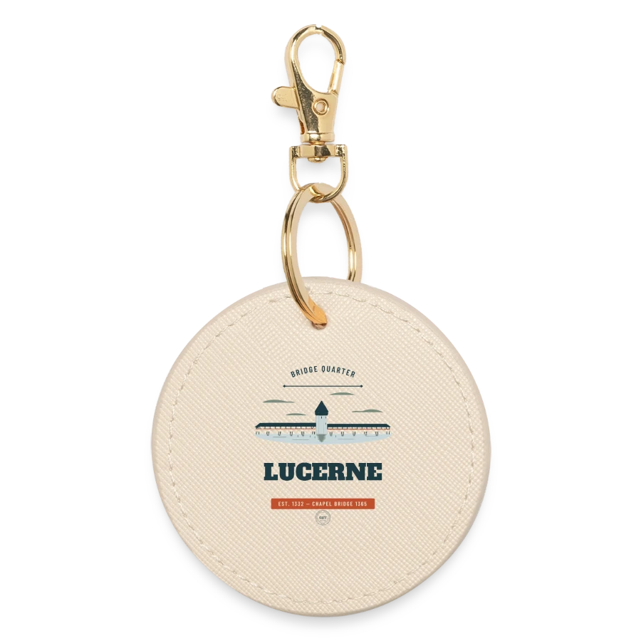 Lucerne badge on a round keyring, oyster