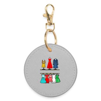 Clothing with text space - Round Keyring - grey - Front