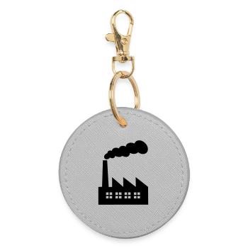 Usine avec de la fumée - Porte-clés rond - bruyère - Devant