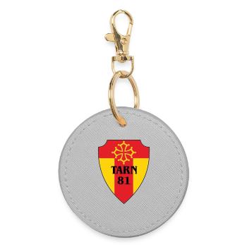 Tarn-Wappen 81 - Runder Schlüsselanhänger - Grau - Vorne