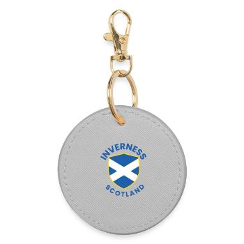 Inverness Scottish Shield - Round Keyring - grey - Front