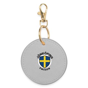 Jönköping-Schild Schweden - Runder Schlüsselanhänger - Grau - Vorne