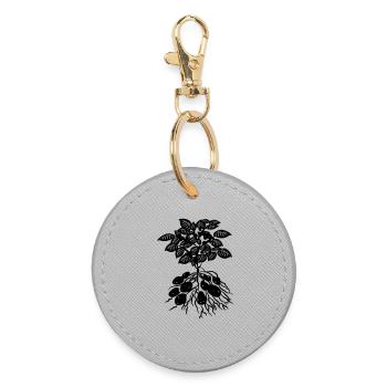 Potato plant logo - Round Keyring - grey - Front