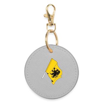 Drapeau de la Pologne de Poméranie - Porte-clés rond - bruyère - Devant
