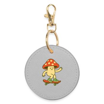 Shroom on Wheels - Round Keyring - grey - Front
