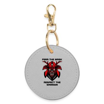 Menpo Mask – Fear the Warrior - Round Keyring - grey - Front