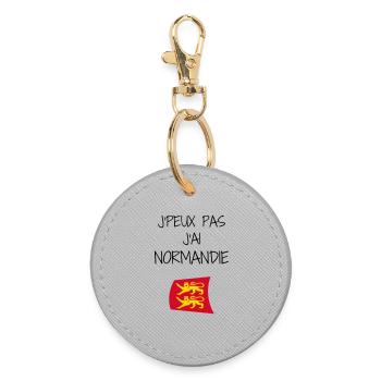 Fierté Normande : J'peux pas j'ai Normandie - Porte-clés rond - bruyère - Devant