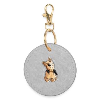 Yorkshire Terrier - Dog - Round Keyring - grey - Front