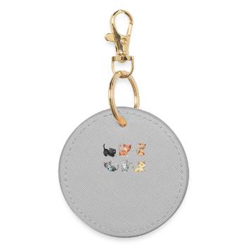 Illustration de chats - Porte-clés rond - bruyère - Devant