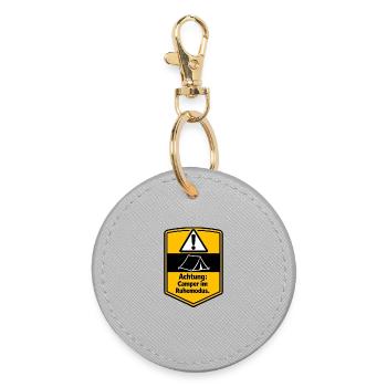 Camping-car, camping-car, fourgonnette - Porte-clés rond - bruyère - Devant