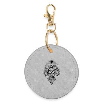 Yggdrasil Arbre de Vie Triquetra - Porte-clés rond - bruyère - Devant