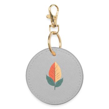Feuille minimaliste - Porte-clés rond - bruyère - Devant