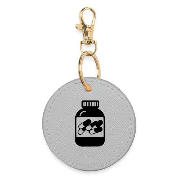 Capsules - Round Keyring - grey - Front
