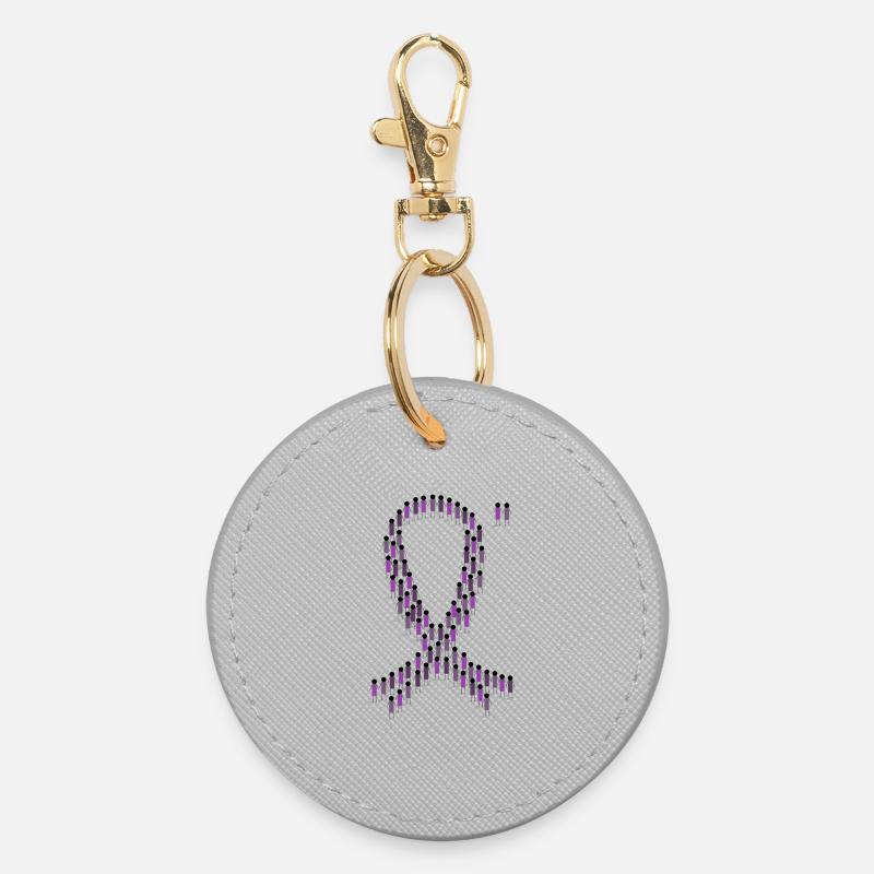 Crowd Purple Epilepsy Bow Togetherness - Round Keyring - grey