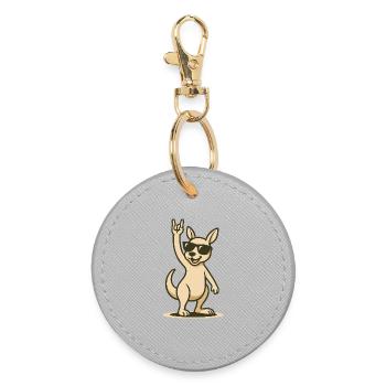 Rocker roo en lunettes de soleil - Porte-clés rond - bruyère - Devant