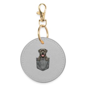 Italian Cane Corso in the Pocket - Hound Dog - Round Keyring - grey - Front