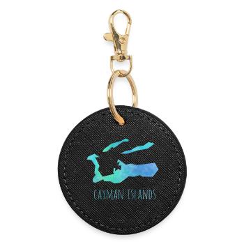 Cayman Islands - Round Keyring - black - Front