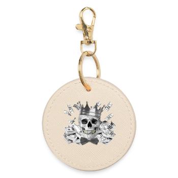 Skull - Round Keyring - oyster - Front