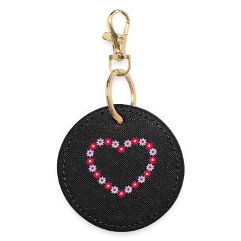 Heart of flowers - Round Keyring - black - Front
