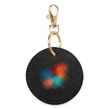 Explosion of colors - Round Keyring - black - Front