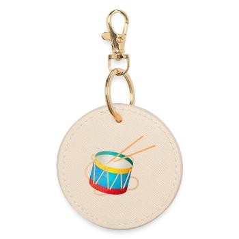 colorful drum for children with drumsticks - Round Keyring - oyster - Front