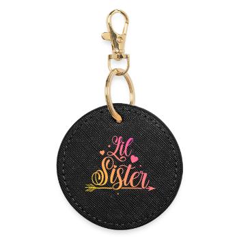 Little sister - Round Keyring - black - Front