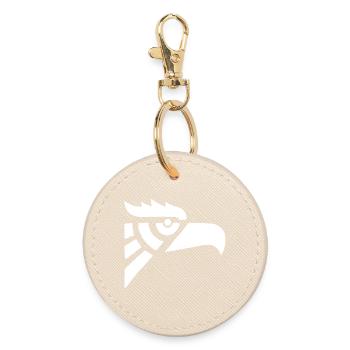 Aztec white eagle head - Round Keyring - oyster - Front