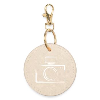 photo camera kamera shooting shoot symbol icon - Runder Schlüsselanhänger - Auster - Vorne