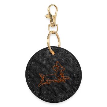 Springer Spaniel in orange - Round Keyring - black - Front
