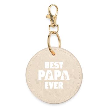 Best Papa Ever - Round Keyring - oyster - Front