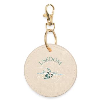 Usedom Beach Chair Baltic Sea Sea Symbol Illustration - Round Keyring - oyster - Front