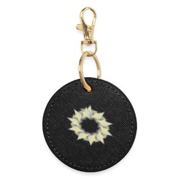 Pattern Star Circle effect - Round Keyring - black - Front
