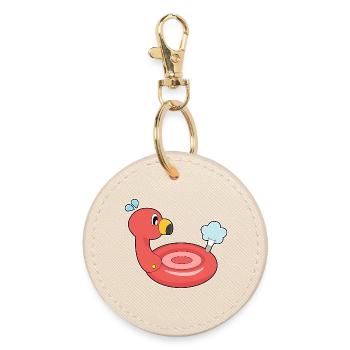 Flamingo Air Mattress - Round Keyring - oyster - Front