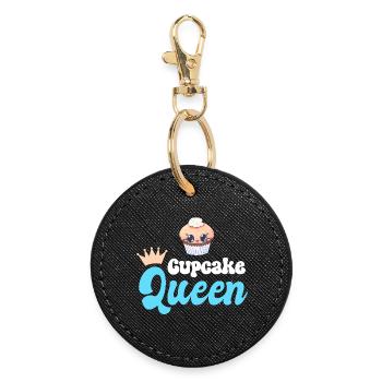 Cupcake Baking Baker - Round Keyring - black - Front