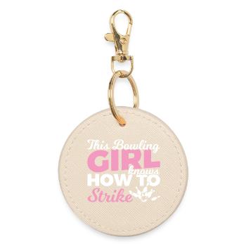Bowling player - Round Keyring - oyster - Front