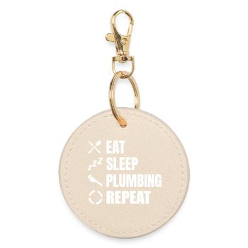 Manger, dormir, plomber, répéter - Porte-clés rond - huître - Devant