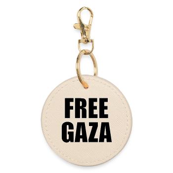 Befreit Gaza - Runder Schlüsselanhänger - Auster - Vorne