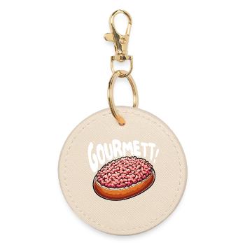Gourmett - Lustiges Design mit Mett-Brötchen - Runder Schlüsselanhänger - Auster - Vorne