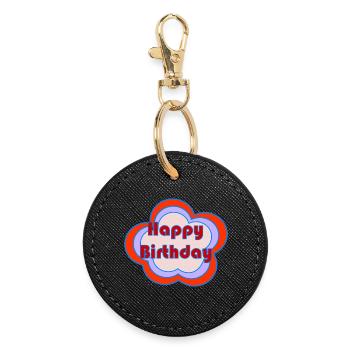 ALLES GUTE ZUM GEBURTSTAG. ALLES GUTE ZUM GEBURTSTAG. JAHRESTAG. - Runder Schlüsselanhänger - Schwarz - Vorne