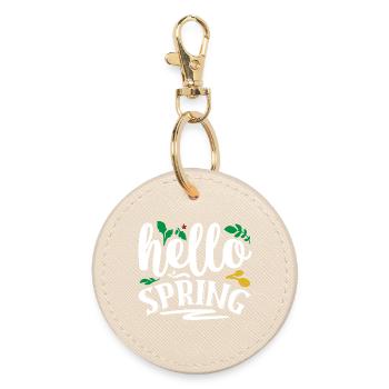 Hallo Frühling - Runder Schlüsselanhänger - Auster - Vorne