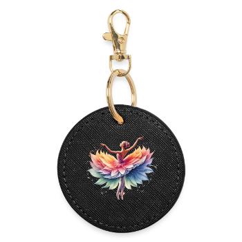 Danseuse de ballet avec tutu - Porte-clés rond - noir - Devant