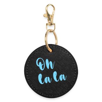 OH LA LA - Round Keyring - black - Front
